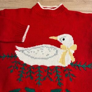Vintage Hasting & Smith Women’s Duck Novelty Sweater Mistletoe Christmas Size S